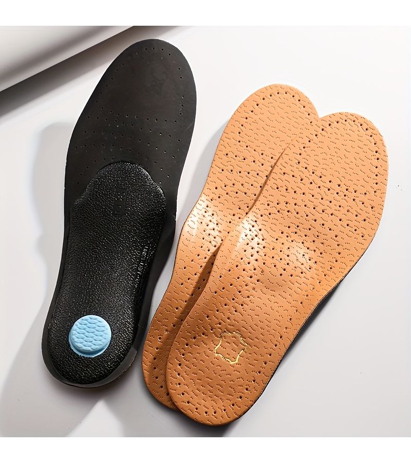 Genuine Leather Arch Support Insole With TPU Arch Clamp And Heel Cushion Breathable Anti Slip Dress Shoe Insole For Men And Women Black EUR 37 38 245 Mm - Image 3