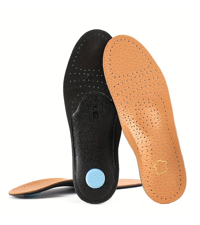 Genuine Leather Arch Support Insole With TPU Arch Clamp And Heel Cushion Breathable Anti Slip Dress Shoe Insole For Men And Women Black EUR 37 38 245 Mm - Image 4