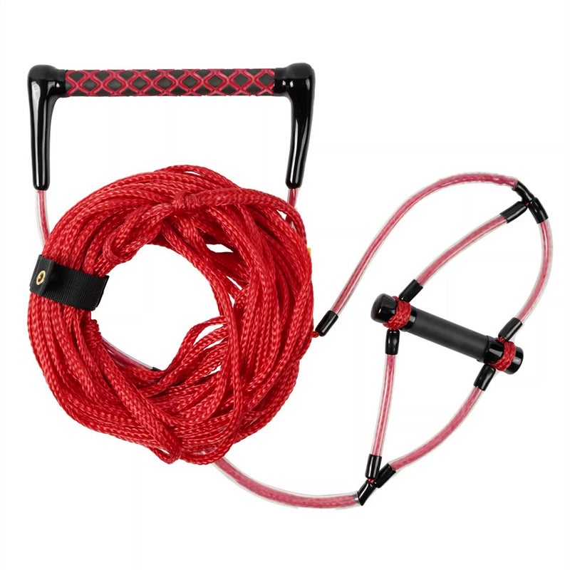 Wakeboard Rope 75ft Red - High-Durability 16-Strand 2200lbs Tensile Force Anti-Slip EVA Handle Wakesurf Rope for Water Sports Enthusiasts - Image 1