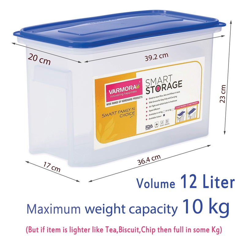 Varmora Combo Pack of Smart Storage 12 liter (10 kg Maximum Weight Capacity) Plastic Container and Rice Scoop (Pack of 1) - Image 3