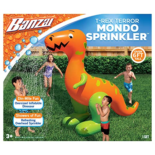 BANZAI TRex Terror Mondo Sprinkler Length 96 in Width 80 in Inflatable Outdoor Backyard Water Splash Toy - Image 5