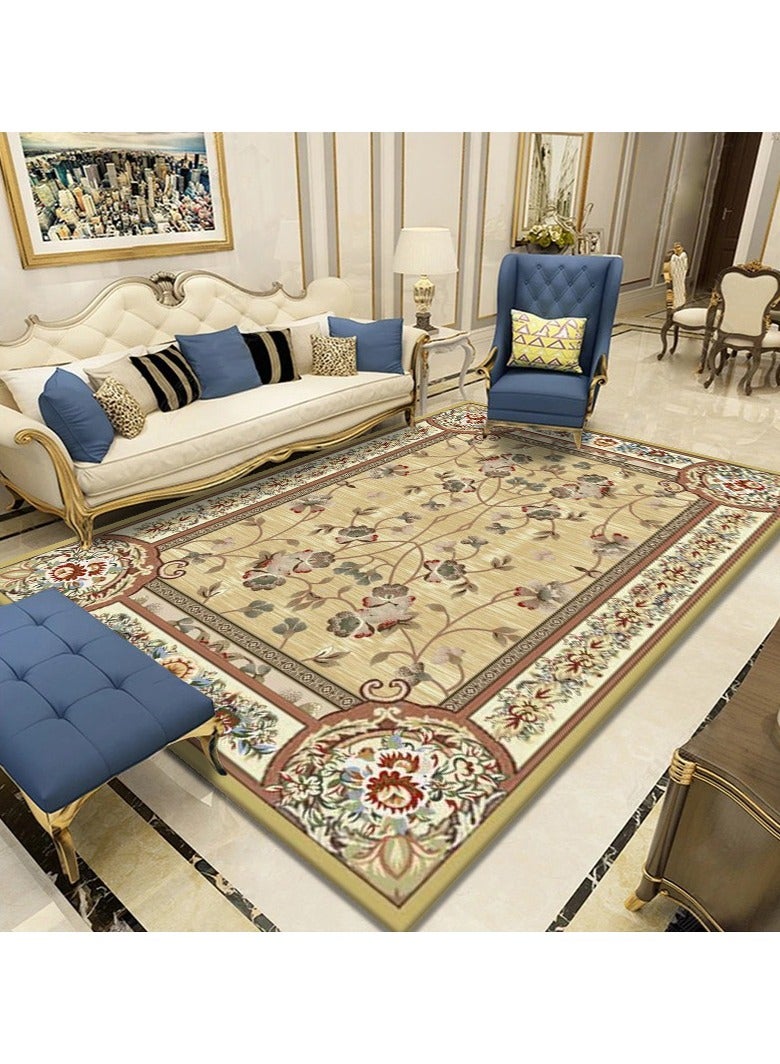 Loquat Squality Polyester Fiber Rectangular Machine Washable Carpet