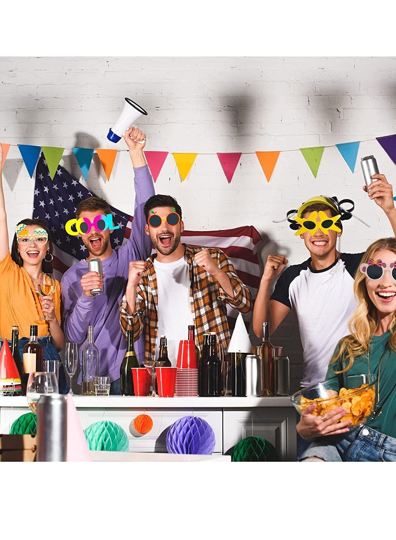 SOLARAE Party Sunglasses 9 Pairs Funny Hawaiian Glasses Novelty Giant Fancy Summer Kids Favors Tropical Dress photo booth props Beach Themed Supplies Decoration - Image 2