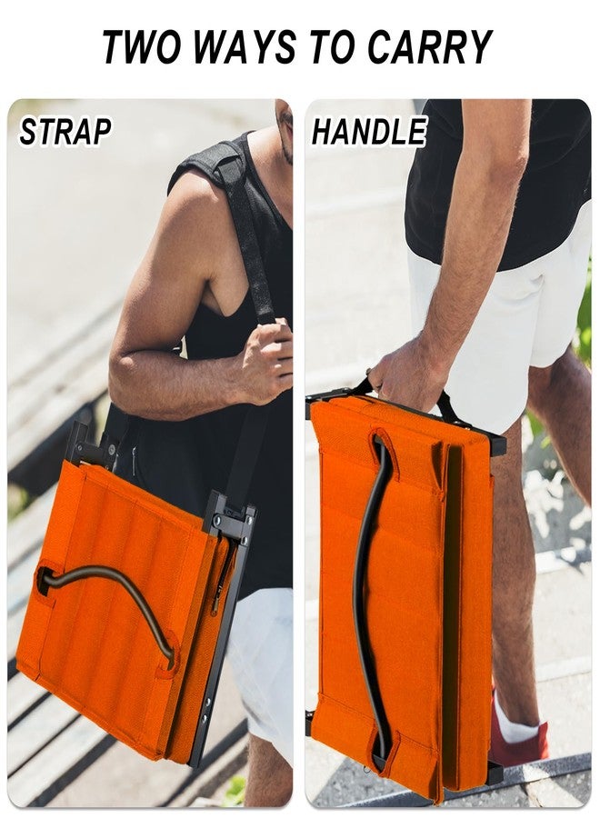 Aliphon Stadium Seat for Bleachers with Back Support and Cushion, Bleacher Seats with Shoulder Strap and Cup Holder, Padded Portable Folding Comfort Stadium Chair, for Sports Events, Orange (1pcs) - Image 5