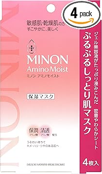 MINON قناع الوجه مينون أمينو مرطب إصدار جديد 22 مل عبوة من 4 قطع - Image 1