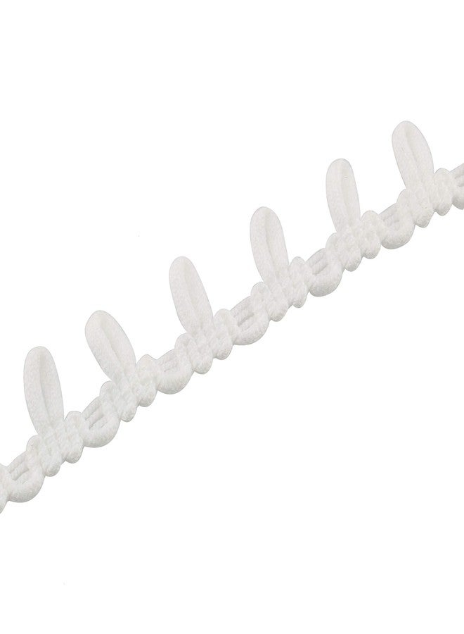 تيج حلقات أزرار مطاطية بيضاء بحواف دانتيل من تيغ، بطول 42 قدمًا، مثالية للخياطة والحرف اليدوية، وفساتين الزفاف، والديكورات المنزلية. - Image 2