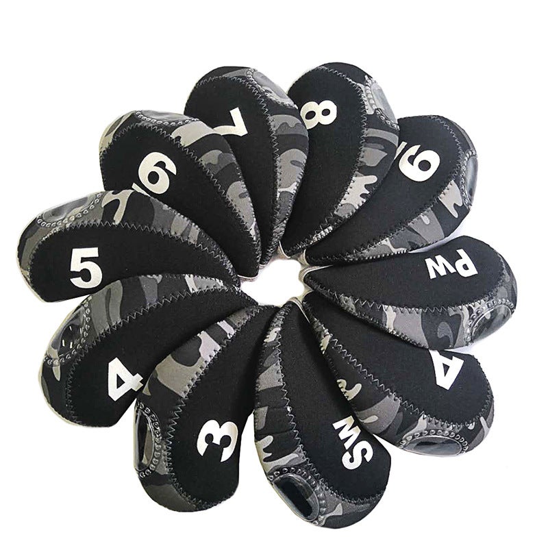 Generic Golf Iron Club Head Covers 10Pc Camouflage fan color