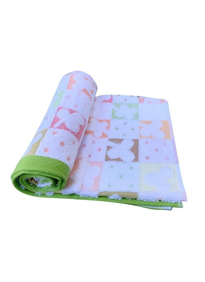 The Little Lookers Towel Bath Towel Qick Dry Towels 100% Cotton 500Gsm Printed Towel Washcloth For New Born Baby Infants Toddlers (Green Pack Of 1 (48X95Cm))  - Image 1