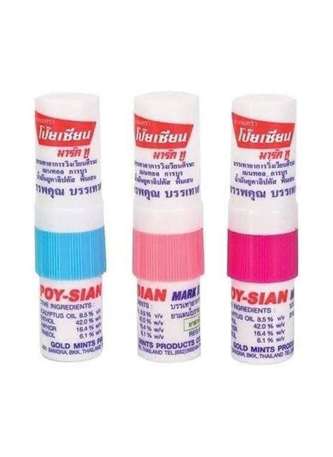 POY SIAN Pack of 3 Pim Saen Balm Oil Mark-2 Nasal Stick  - Image 1