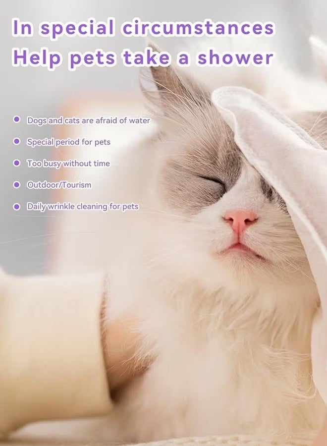 PapiSouk 10 PCS Pet Cleaning Wipes Gloves,Pet Deodorizing Wipes for Dogs Cats,Unscented Bathing Wipes for Dog/Cat, Pet Grooming Gloves Wipes for Daily and Travel Use - Image 4