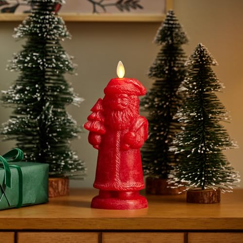 Luminara Flameless Holiday LED Candle Battery Operated Moving Flame Red Santa Pack of 13x7 Unscented Indoor Realistic Flickering Safe - Image 3