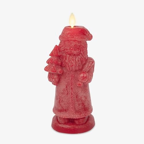 Luminara Flameless Holiday LED Candle Battery Operated Moving Flame Red Santa Pack of 13x7 Unscented Indoor Realistic Flickering Safe - Image 1