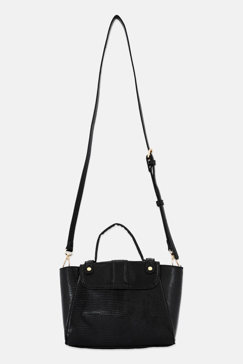 ANNE KLEIN حقيبة ساتشيل منسوجة للنساء، سوداء - Image 2