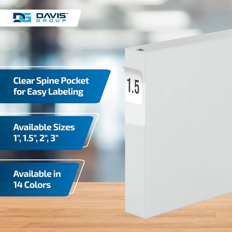 Davis Group Premium Economy 6-Pack 3-Ring Binders for School or Office, D-Ring Binders, 1.5 Inch, White - Image 4