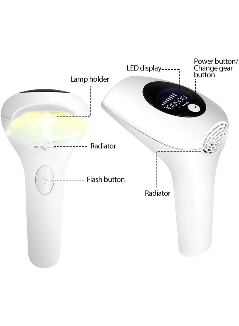 جهاز إزالة الشعر بتقنية IPL صغير الحجم مع 900,000 ومضة - 8 مستويات طاقة - شاشة LCD - جهاز ليزر لإزالة الشعر من الوجه والجسم والساقين والإبطين للاستخدام المنزلي - Image 4