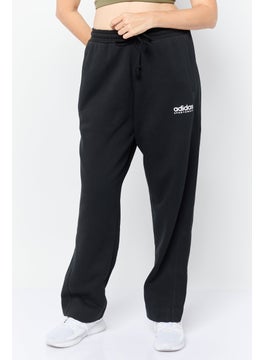 Women Sportswear Fit Brand Logo Outdoor Sweatpants, Black