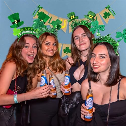 RUPOFUZA St. Patrick's Day Headbands, Green Shamrock Clover Hats Headband Boppers 4Pcs Hair Accessories Saint Patricks Day Irish Headwear St. Patrick's Day Party Supplies for Women Men - Image 5
