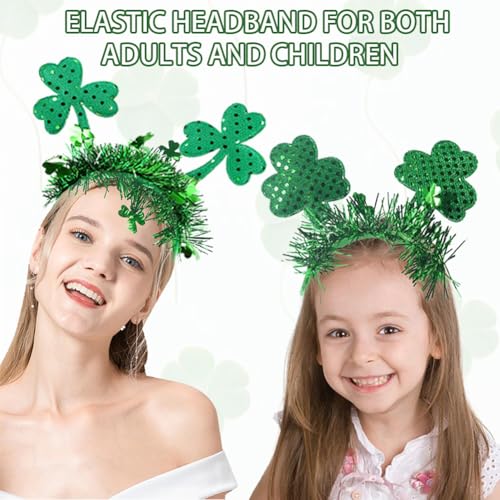 RUPOFUZA St. Patrick's Day Headbands, Green Shamrock Clover Hats Headband Boppers 4Pcs Hair Accessories Saint Patricks Day Irish Headwear St. Patrick's Day Party Supplies for Women Men - Image 4