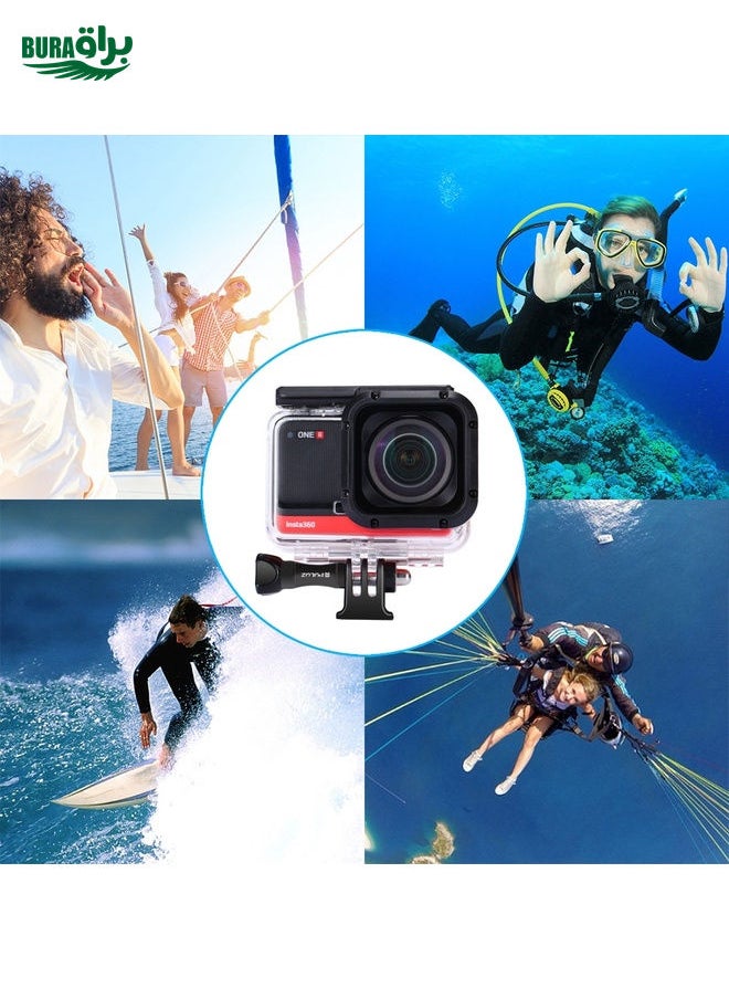 PULUZ 60m Underwater Depth Diving Case Waterproof Camera Housing for Insta360 ONE R 4K Wide-angle Edition(Transparent)