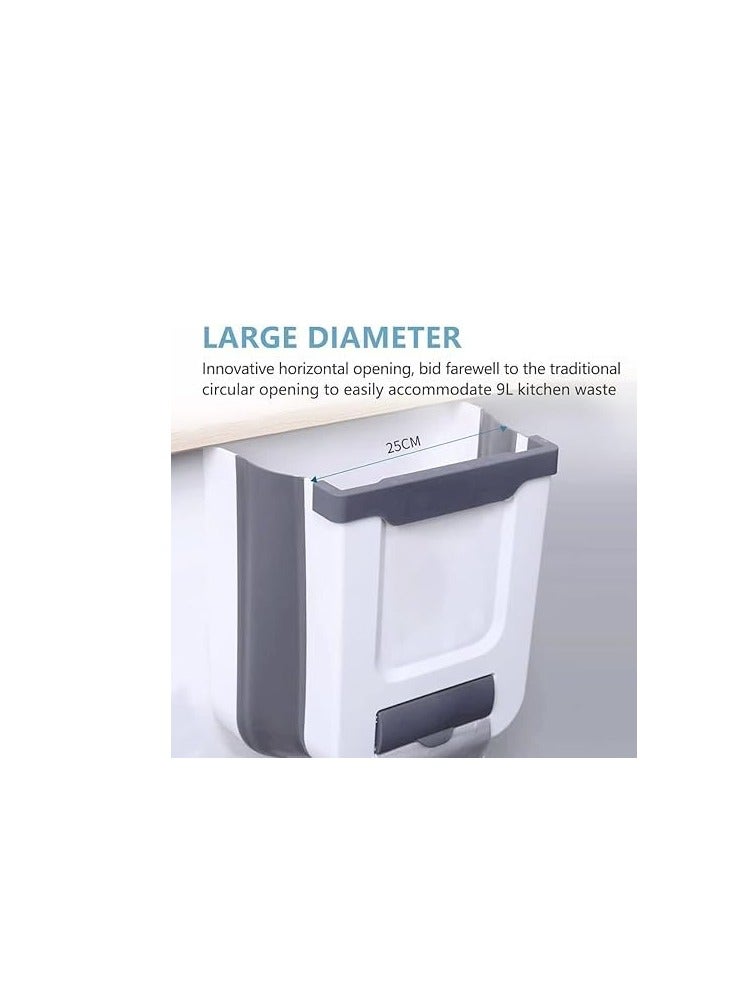 Trash Can - Hanging Collapsible Wall Mounted Small Garbage Bin for Kitchen Toilet Bathroom Living Room Multifunctional Trash Bag Storage, Plastic
