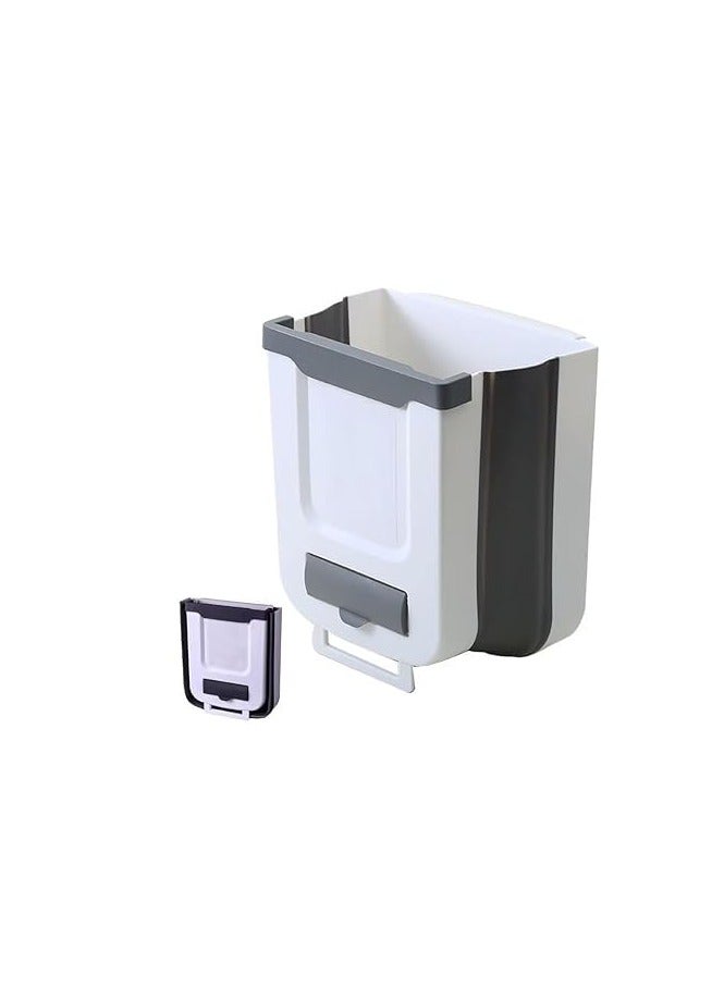 Trash Can - Hanging Collapsible Wall Mounted Small Garbage Bin for Kitchen Toilet Bathroom Living Room Multifunctional Trash Bag Storage, Plastic