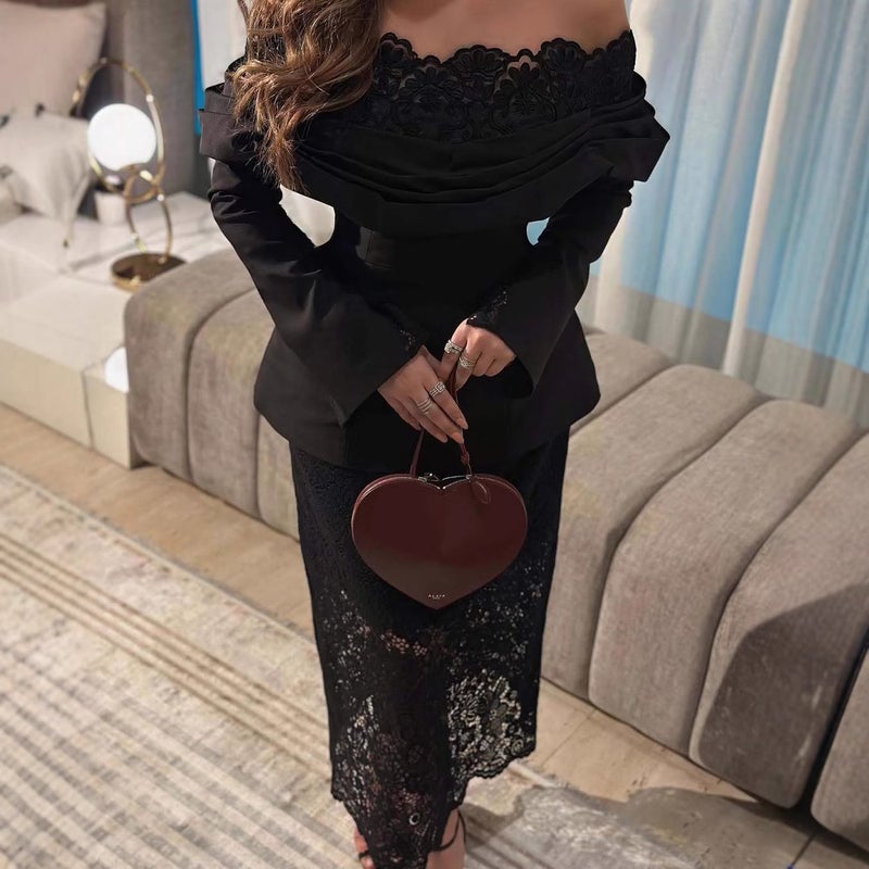 2025 Middle East Women'S Independent Station Hip-Hugging One-Shoulder Lace Evening Dress - Image 3