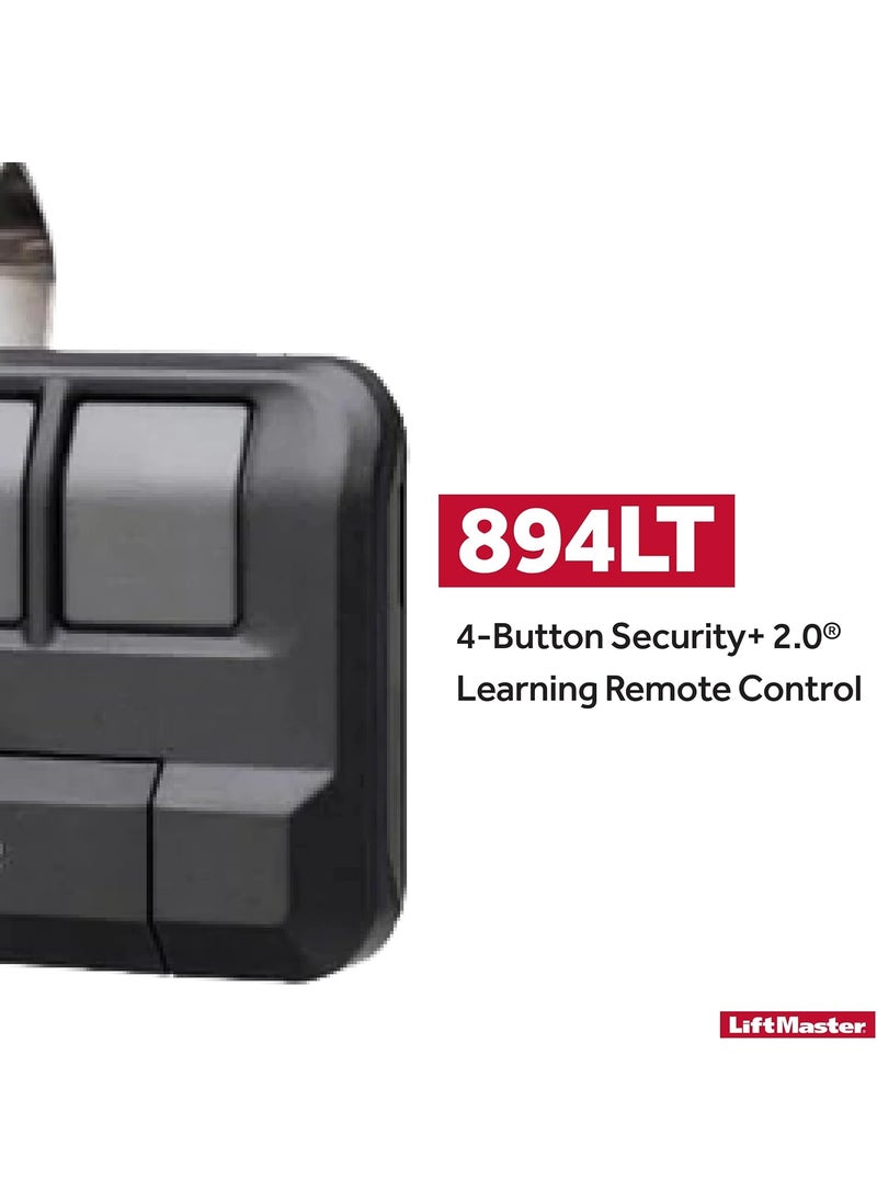 LiftMaster LiftMaster 894LT 4Button Learning Garage Door Opener Remote Control  with Visor Clip  Use with myQ App  Works with Up to 4 Doors  Learning Remote Garage Door Opener  Sends a New Code  1 Pack  - Image 2