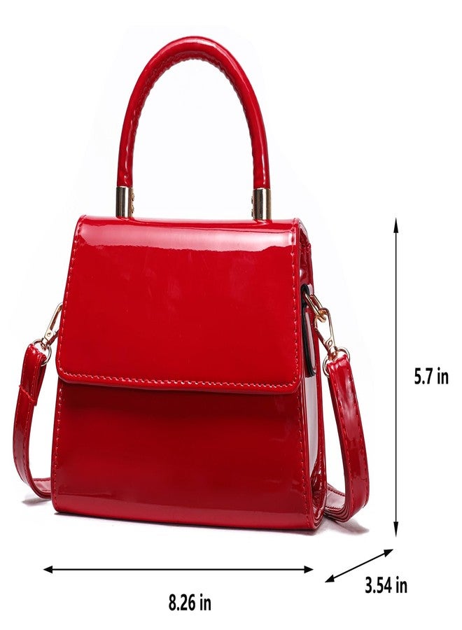 JHVYF Women's Mini Bag Crossbody Satchel Small Top Handle Purse, Trendy Ladies Shoulder Bag Red Purse - Image 3