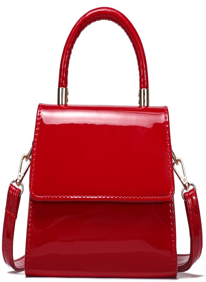 JHVYF Women's Mini Bag Crossbody Satchel Small Top Handle Purse, Trendy Ladies Shoulder Bag Red Purse - Image 1