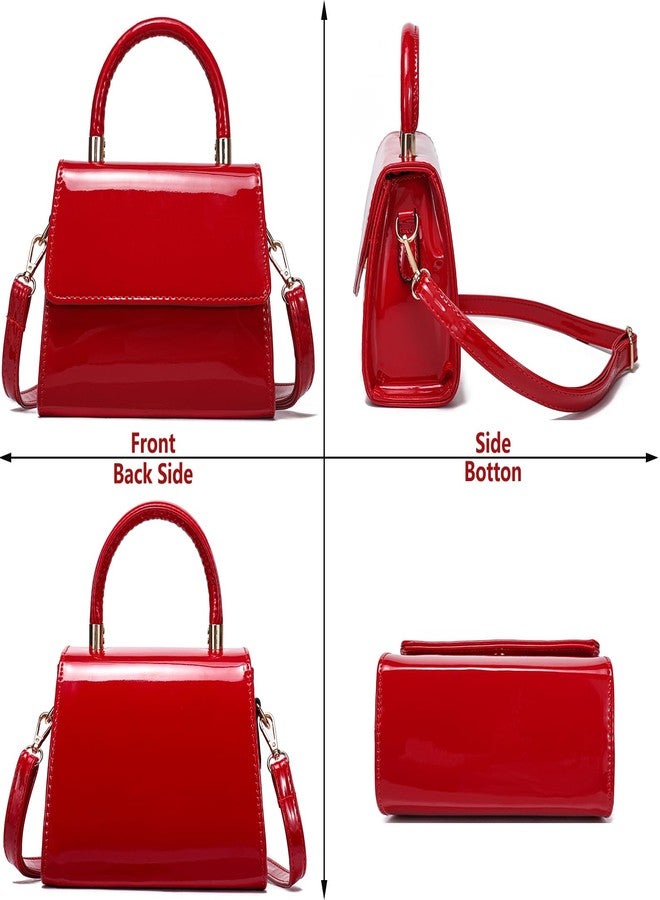 JHVYF Women's Mini Bag Crossbody Satchel Small Top Handle Purse, Trendy Ladies Shoulder Bag Red Purse - Image 5
