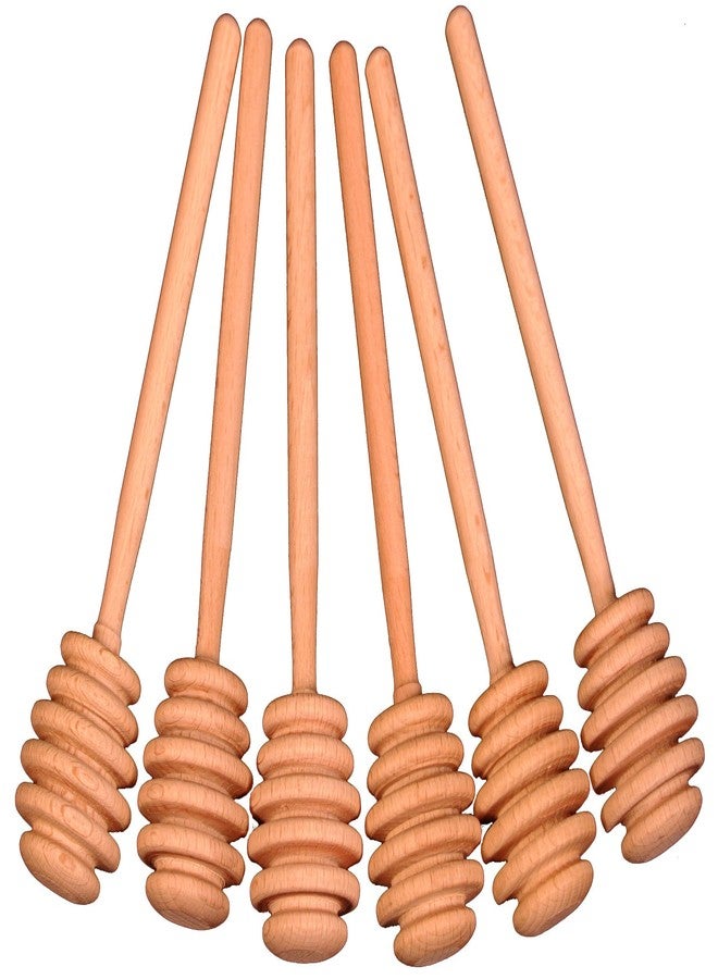 كرييتف هوبيز عصا تقديم عسل خشبية من كرييتف هوبيز® مقاس 6 بوصات لتوزيع العسل في برطمانات العسل | عبوة من 6 قطع - Image 1