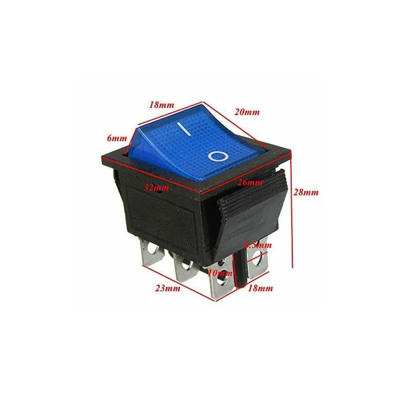 CentIoT - Illuminated Button Light Rocker Power Switch KCD4 15A 250V AC - 4PIN DPST ON-Off (Blue) - Image 2