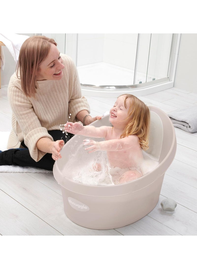 Shnuggle حوض استحمام للأطفال | حوض كبير للأطفال الأكبر سناً | دعم مقعد حوض الاستحمام للأطفال | يناسب في الدش وحوض الاستحمام للكبار (بيج) - Image 4