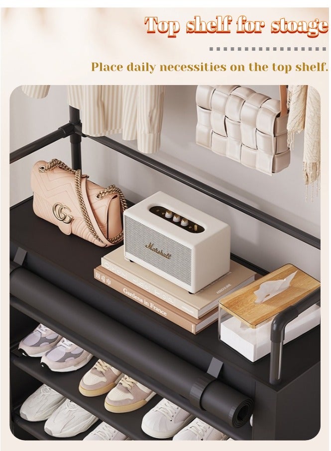 راكب أحذية معدني بخمسة طبقات، منظم تخزين مستقل متعدد الوظائف للغرفة المعيشية والغرفة النومية والممر | رف تخزين للأحذية والمعاطف - Image 4