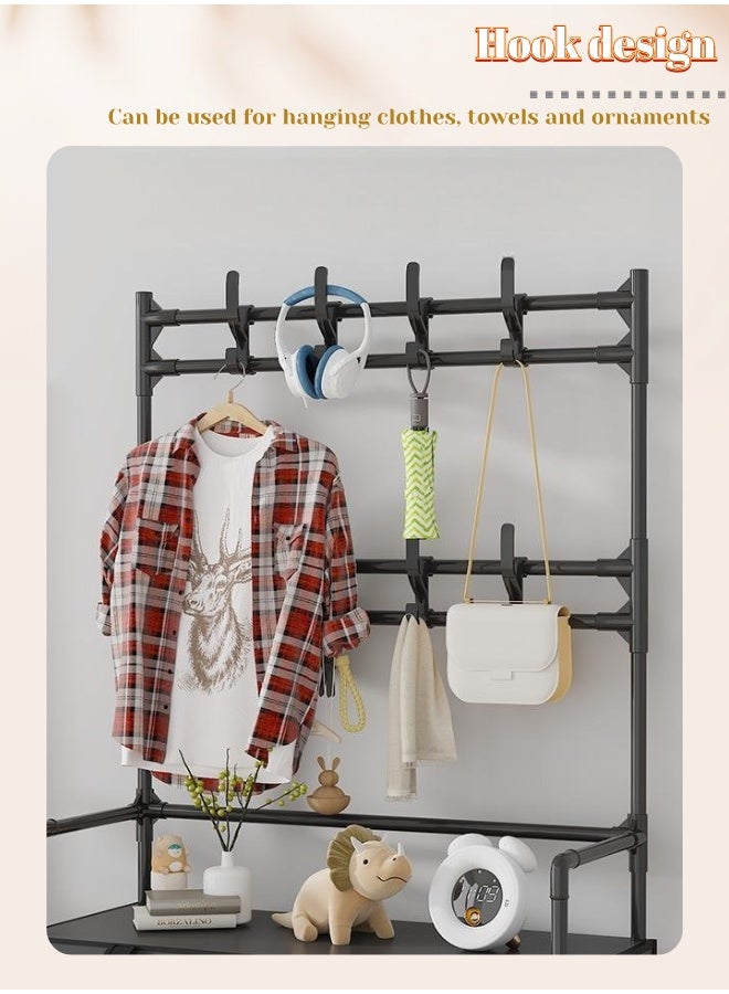 راكب أحذية معدني بخمسة طبقات، منظم تخزين مستقل متعدد الوظائف للغرفة المعيشية والغرفة النومية والممر | رف تخزين للأحذية والمعاطف - Image 5