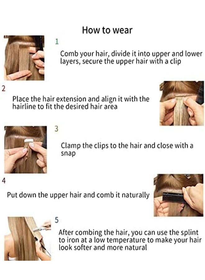 وهاواي 6pcs Clip in Hair Extensions for Women 50cm, Heat Resistant Synthetic Fiber Long Wavy Hairpieces Thick Clip in Hair Extensions with 16 Invisible Clips Natural Black - Image 5