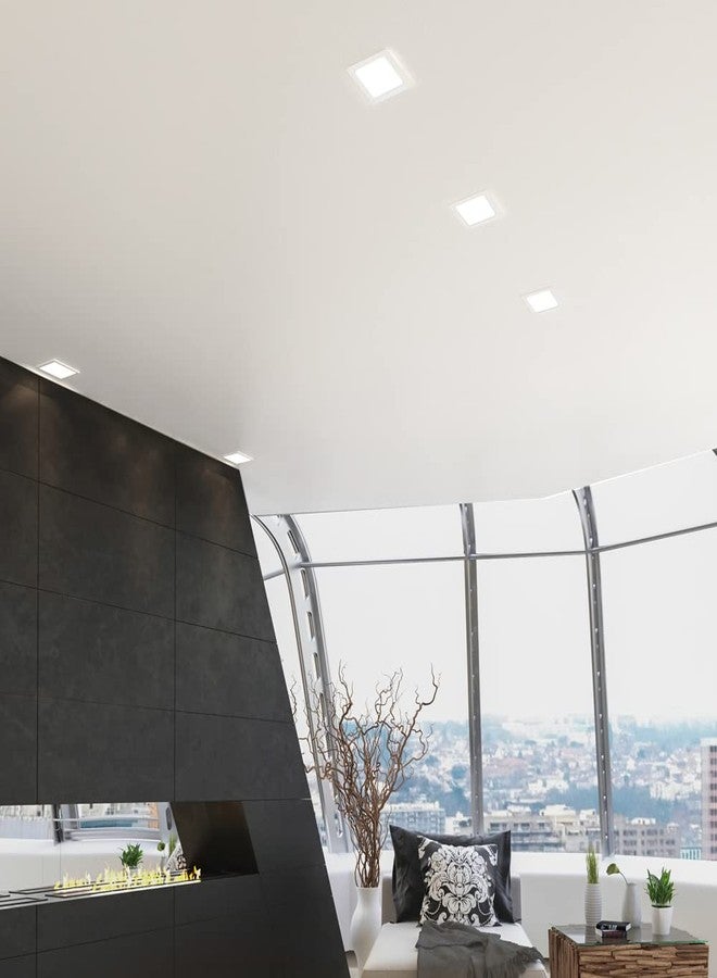 ماكسيما مصباح ماكسيما LED مربع غائر مقاس 6 بوصات، 5 درجات حرارة لونية، 1200 لومن، لون قابل للاختيار من 2700 كلفن إلى 5000 كلفن (2700 كلفن/3000 كلفن/3500 كلفن/4000 كلفن/5000 كلفن)، قابل للتعتيم، مؤشر تجسيد اللون 90، مثالي للمطبخ أو الحمام أو غرفة النوم - Image 4