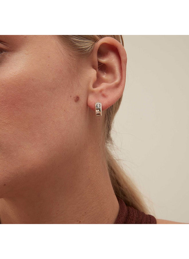 ORELIA LONDON - SW Chunky Domed Hoop Earrings CRY - Image 1