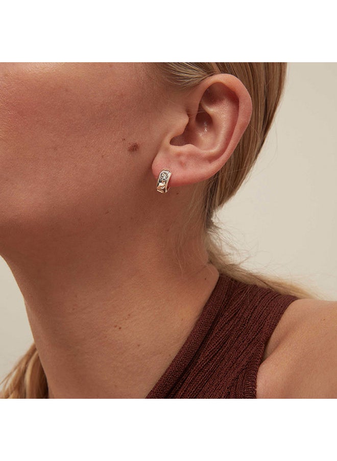 ORELIA LONDON - SW Chunky Domed Hoop Earrings CRY - Image 1