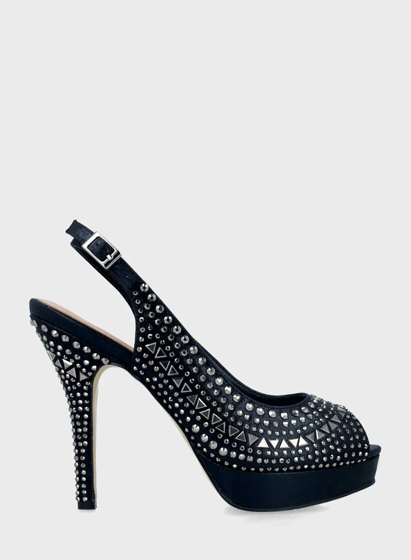 MENBUR Peep Toe Heel Sandals