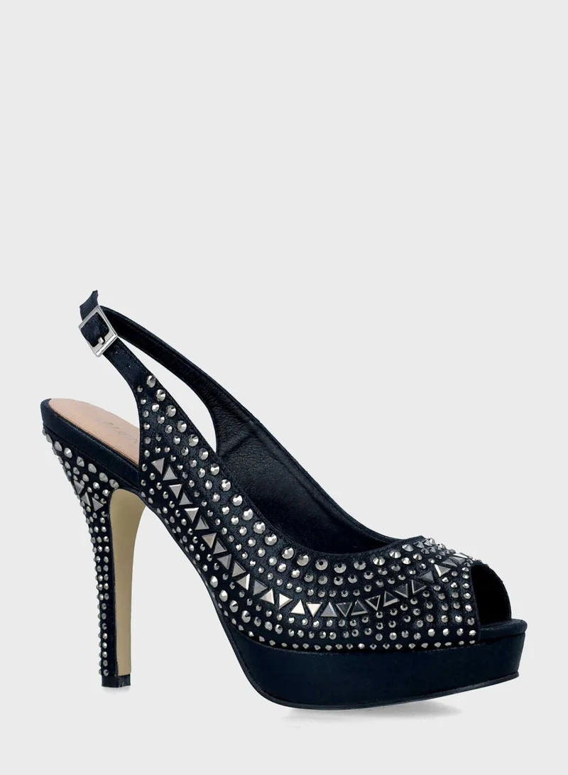 MENBUR Peep Toe Heel Sandals