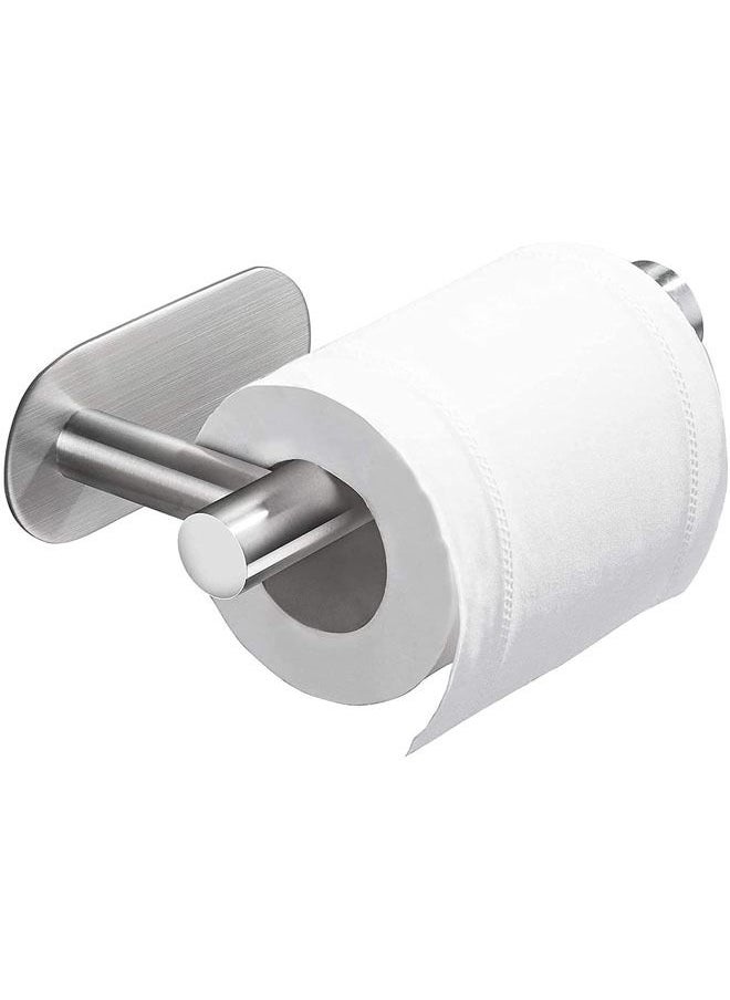 Arabest Adhesive Toilet Paper Holder - Self Adhesive Toilet Roll Holder for Bathroom Kitchen Stick on Wall Stainless Steel Brushed(Silver-2pcs)  - Image 5