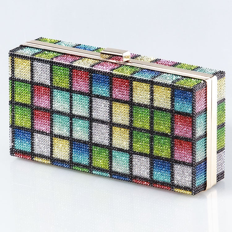 New Spot Spray-Painted Rhinestone Evening Bag Sale Full Diamond Evening Bag Women'S Crossbody Dress Clutch Bag - Image 4
