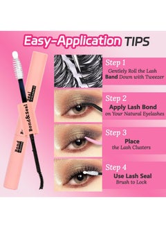 Himirell Himirell Lash Extension Individual Fluffy Natural Wispy Lashes DIY Eyelash Extension Lash Volume Clusters Mix D Curl Eyelash 3D Clusters Lashes Faux Mink False Extensions Self Application at Home  - Image 5