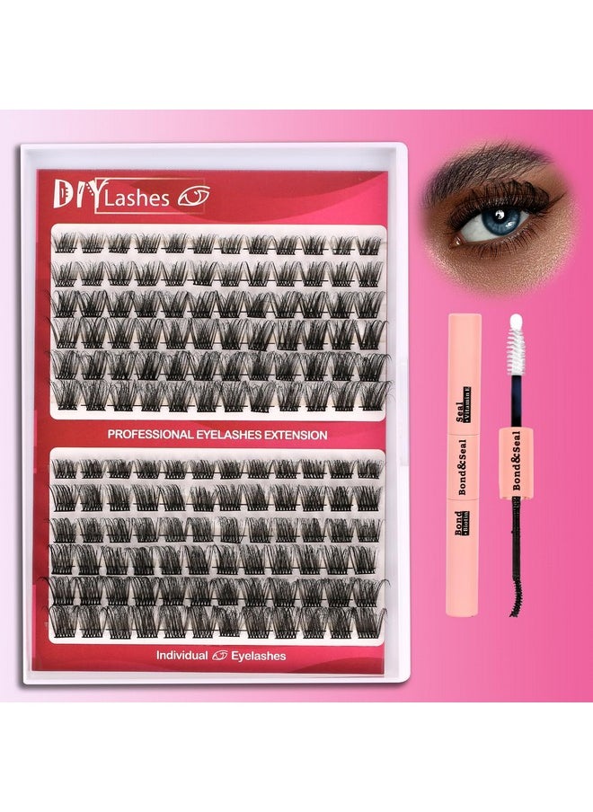 Himirell - Himirell Lash Extension Individual Fluffy Natural Wispy Lashes DIY Eyelash Extension Lash Volume Clusters Mix D Curl Eyelash 3D Clusters Lashes Faux Mink False Extensions Self Application at Home - Image 1