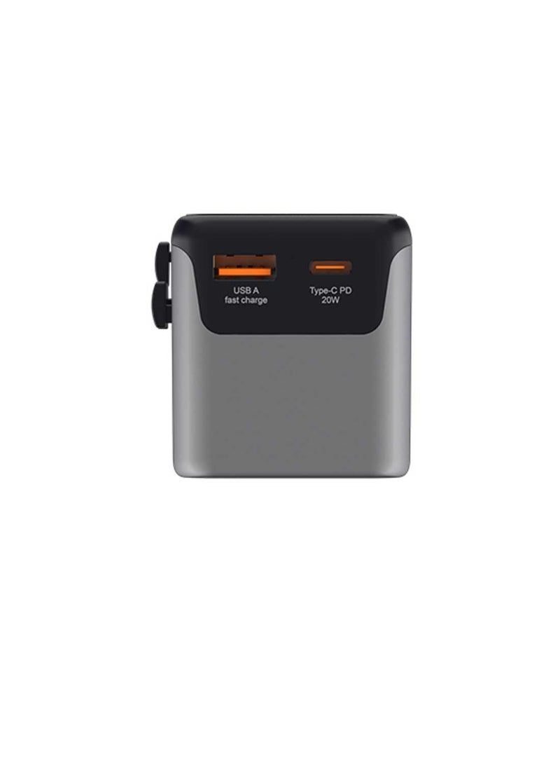 Stuffcool Stuffcool Jetset Made in India Universal Travel Adapter with US UK EU AUS pins Works in 150 Countries with PD20W Type C Port and 18W Type A Port Built in Charges iPhones 50 in 30 mins  - Image 3