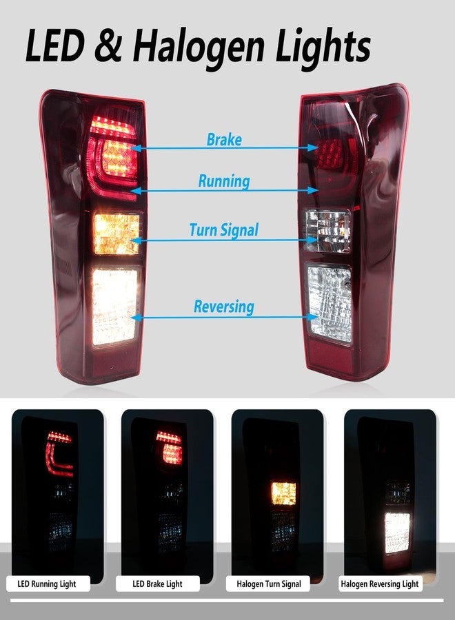 JESYMBX For Isuzu DMax D-Max Ute 2017 2018 2019 Rear Tail Light Brake Lamp Tail Lamp Assembly With Wire Harness Bulbs Replacement 8961253983 898125393 - Image 3