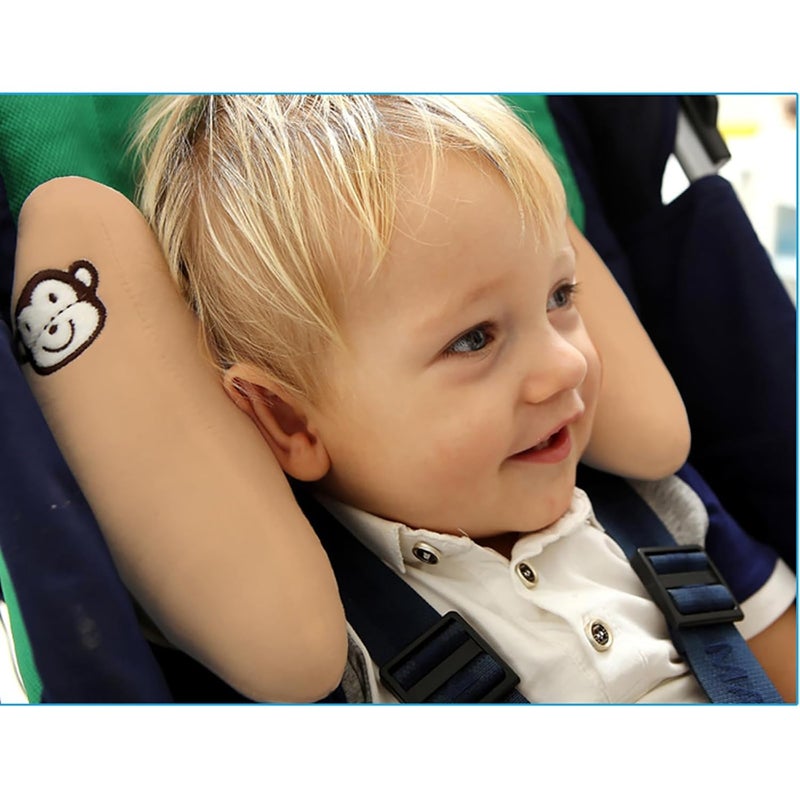 StoHua Adjustable Travel Pillow for Infant, Portable Baby Head Neck Support Pillow for Car Seat and Stroller, Banana Travel Headrest Pillow for Infant, Comfortble Toddler Neck Pillows for Pushchair, Brown - Image 2