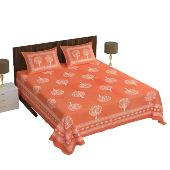 100 PURE COTTON JAIPURI BEDSHEET CHADDAR DOUBLE SIZE BEST USE FOR KING SIZE BED WITH 2 PILLOW COVER A8
