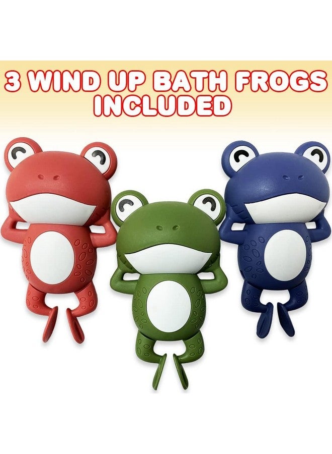 KIDWILL 3Pcs Bath Toys, Cute Swimming Bath Toys for Toddlers 1-3, Floating Wind Up Toys for 1-5 Year Old Boy Girl, Kids Toys for 2 - 5 Years Water Toys, Preschool Toddler Pool Toys Frog Toy - Image 2